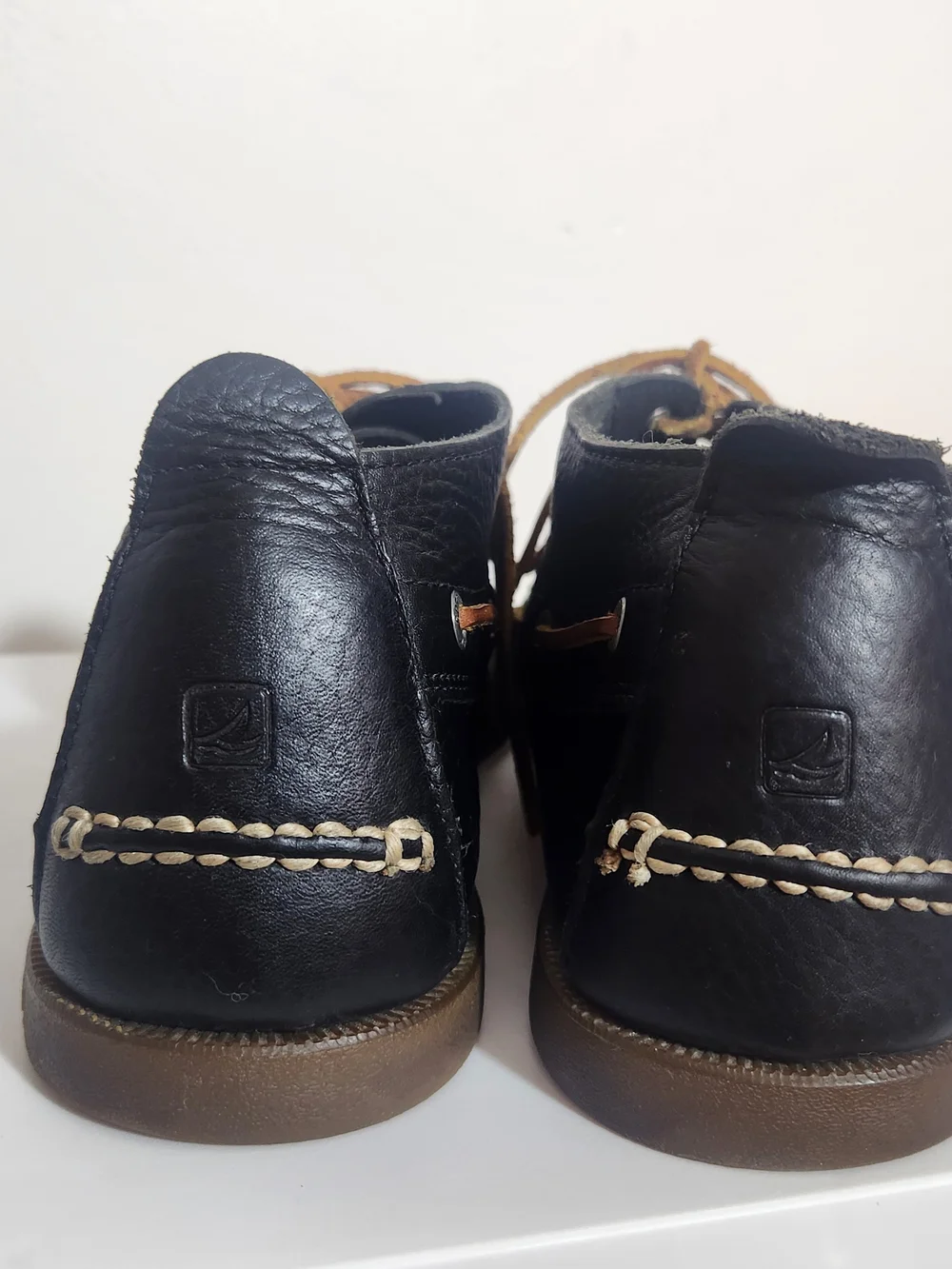 Sperry Mens Black Leather Lace-up Chukka Boots Size 13